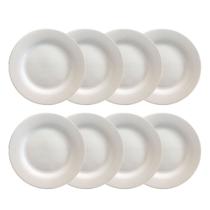 Kit 8 Pratos Raso de Cerâmica 26cm Branco Kit 8 Pratos Raso de Cerâmica 26cm Branco