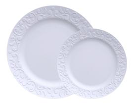 Kit 8 Pratos Rasos E 8 Sobremesa Tassel Porcelana Germer 8 Pessoas Kit 8 Pratos Rasos E 8 Sobremesa Tassel Porcelana Germer 8 Pessoas