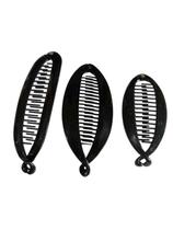 Kit 8 Presilhas banana preta cabelo plástico tamanho sortido Kit 8 Presilhas banana preta cabelo plástico tamanho sortido