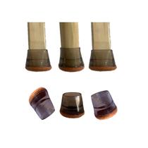 Kit 8 Proteção Para Pé Cadeira Feltro Quad 15Mm Red 20 -23Mm