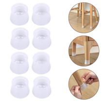 Kit 8 Protetor De Pé Cadeira Mesa Silicone Proteção Antirruído Redondo