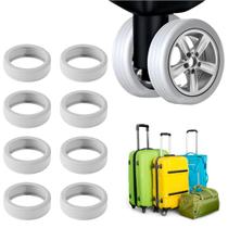 Kit 8 Protetor De Rodas Mala Bagagem Viagem Capa De Silicone