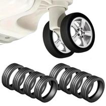 Kit 8 Protetor De Rodas Mala Bagagem Viagem Capa De Silicone
