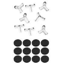 Kit 8 Protetores de Quina Silicone Cantoneira e 12 Protetores Anti Risco Redondo com Adesivo Aplick Ordene Moveis Mesa