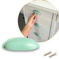 Kit 8 Puxador Concha Colorido em Metal p/ Gavetas e Móveis