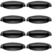 Kit 8 Puxador Concha Paris Preto Para Gaveta