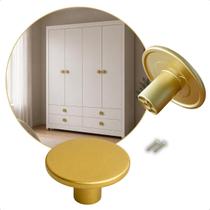 Kit 8 Puxador de Gavetas Guarda Roupa Portas Armários Cômodas Dourado Metal