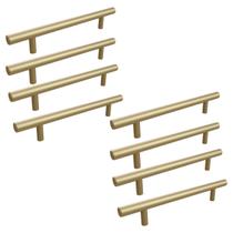 Kit 8 Puxador Haste Dourado Em Inox Redondo 192mm