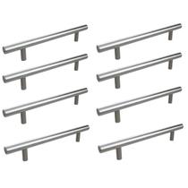 Kit 8 Puxador Haste Redondo Em Metal Inox 96mm Para Gaveta