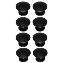 Kit 8 Puxador Ponto 24mm Preto Para Gaveta