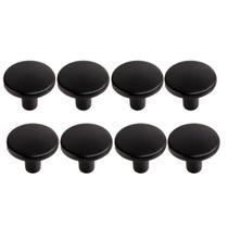 Kit 8 Puxador Ponto Girare Preto Fosco 22mm Para Gavetas De Móveis