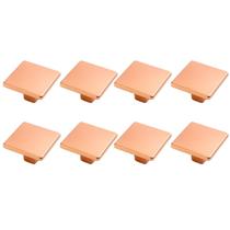 Kit 8 puxador ponto quadrado 20x20mm cobre para gavetas de Móveis