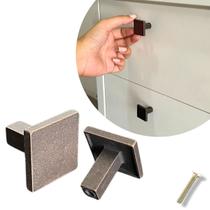 Kit 8 Puxadores de Gaveta Roma Quadrado, Armário, Móveis,