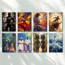 Kit 8 quadros decorativos linhas de Umbanda / Decoração Orixás / Exu, Pomba Gira, Ciganos...