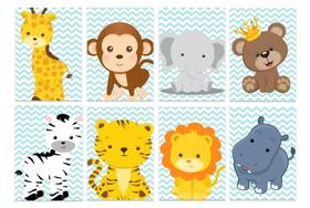 Kit 8 quadros tema safari girafa zebra tigre leão quadro infantil quarto bebe Kit 8 quadros tema safari girafa zebra tigre leão quadro infantil quarto bebe