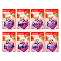 Kit 8 Ração Úmida para Gatos Kelcat Sabor Carne com Ervilha e Cenoura em Sachê 85g Kit 8 Ração Úmida para Gatos Kelcat Sabor Carne com Ervilha e Cenoura em Sachê 85g