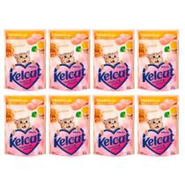 Kit 8 Ração Úmida para Gatos Kelcat Sabor Frango com Brócolis e Linhaça em Sachê 85g Kit 8 Ração Úmida para Gatos Kelcat Sabor Frango com Brócolis e Linhaça em Sachê 85g