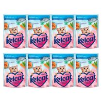 Kit 8 Ração Úmida para Gatos Kelcat Sabor Peixe com Ervilha e Cenoura em Sachê 85g Kit 8 Ração Úmida para Gatos Kelcat Sabor Peixe com Ervilha e Cenoura em Sachê 85g
