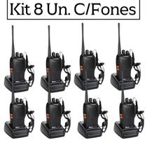 Kit 8 Radio Ht 777s Comunicador Profissional Uhf 16 Canais Original 8 Walkie Talkie Com Fone Nf - Baofeng