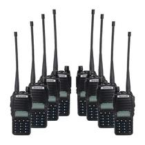 Kit 8 Rádios Comunicador Baofeng 5w Bf Vhf /uhf/ Fm Dual Band Uv-82 Cor Preto