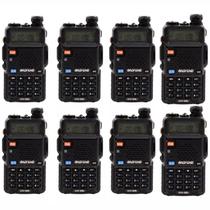 Kit 8 Rádios Comunicador Baofeng Uv-82 Dual Band Bateria 3800mah 5w Bandas De Freqüência 128 Cor Preto 110/220