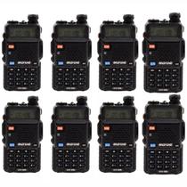 Kit 8 Rádios Comunicador Dual Band Baofeng Uv-5R Vhf Uhf