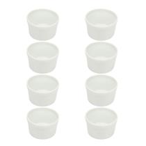 Kit 8 Ramekin Liso 5,5cm 60ml em Porcelana Branca