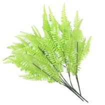 Kit 8 Ramos Decoração Arranjo Samambaia Planta Artificial Plástico Verde 5 Galhos Cada 43cm Kit 8 Ramos Decoração Arranjo Samambaia Planta Artificial Plástico Verde 5 Galhos Cada 43cm