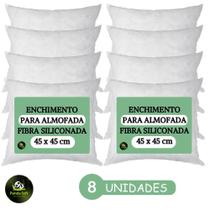Kit 8 Recheio De Enchimentos Refil Almofada 45X45 Fibra Siliconada 300G Kit 8 Recheio De Enchimentos Refil Almofada 45X45 Fibra Siliconada 300G