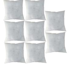 Kit 8 Recheios Almofada Preenchimento Fibra Silicone 40x40cm Cor Branco
