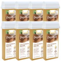 Kit 8 Refil Cera Depilatoria Corporal Profissional Depilação Roll On Depilflax Coco 100g Kit 8 Refil Cera Depilatoria Corporal Profissional Depilação Roll On Depilflax Coco 100g