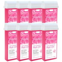 Kit 8 Refil Cera Depilatoria Corporal Profissional Depilação Roll On Depilflax Rosa 100g Kit 8 Refil Cera Depilatoria Corporal Profissional Depilação Roll On Depilflax Rosa 100g