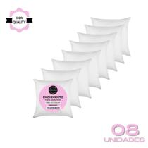 Kit 8 Refil Enchimento 40X40 Almofada Fibra Siliconada 250G