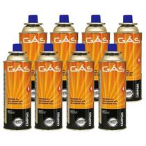 Kit 8 Refil Gás Butano Maçarico Fogareiro Portátil Gás Propano Camping Cozinha Campgas Cartucho Lata 227G - Nautika