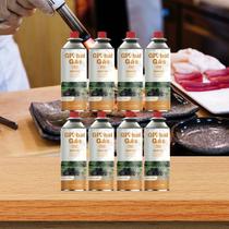 Kit 8 refil gás butano para fogareiro e maçarico globalmix 227g artesanato solda culinário campgás