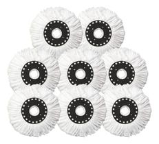 Kit 8 Refil Mop Balde Giratório 360 Microfibra Branco 8 Und