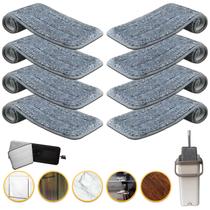 Kit 8 Refil Mop Esfregão Flat Microfibra Chão Seco Limpo