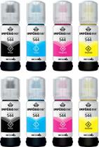 Kit 8 refil tinta imperio ink compativel para t544 l3110 l3250 l3150 b m c y Kit 8 refil tinta imperio ink compativel para t544 l3110 l3250 l3150 b m c y