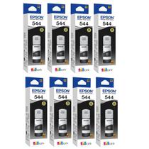 Kit 8 Refil Tinta Para T544 L3110 L3150 L3250 Preto