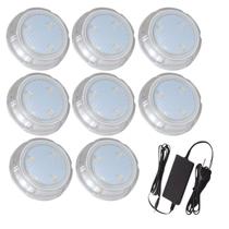 Kit 8 Refletor Hiper Led 6W Branco Policarbonato + Fonte 5A Kit 8 Refletor Hiper Led 6W Branco Policarbonato + Fonte 5A
