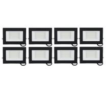 Kit 8 Refletor Led 50W Luz Branca Externa Slim IP65 Gaya Kit 8 Refletor Led 50W Luz Branca Externa Slim IP65 Gaya