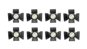 Kit 8 refletores cob 200w branco quente e branco frio one light