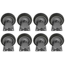 Kit 8 Rodinhas 12cm Plástico BP 5 Polegadas c/ Placa Fixa Kit 8 Rodinhas 12cm Plástico BP 5 Polegadas c/ Placa Fixa