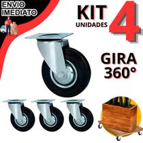 Kit 8 Rodinhas Giratórias 360 Para Móveis Base Plantas Suportes Plataformas Rodízio 32MM