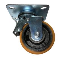 Kit 8 Rodizio Ferro Pu 4pol. R414 Girat. Placa Freio 200kg Por Roda Kit 8 Rodizio Ferro Pu 4pol. R414 Girat. Placa Freio 200kg Por Roda