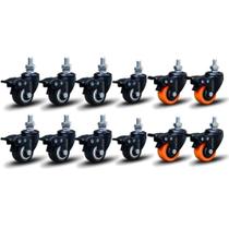 Kit 8 Rodízio Linha Black Parafuso 3/8" 50mm C/ Freio 400kg Preta + 4 Rodízio Linha Black Parafuso 3/8" 50mm C/ Freio Kit 8 Rodízio Linha Black Parafuso 3/8" 50mm C/ Freio 400kg Preta + 4 Rodízio Linha Black Parafuso 3/8" 50mm C/ Freio