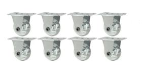 Kit 8 Rodizio Rodinha 50mm Fixo Multiuso para Sofá Bicama e Móveis em Geral