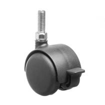 Kit 8 Rodizio Rosca 3/8 C/ Freio Roda Dupla Nylon Preta 40kg Kit 8 Rodizio Rosca 3/8 C/ Freio Roda Dupla Nylon Preta 40kg