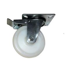 Kit 8 Rodizios Girat. Placa C/ Freio Roda Nylon 4pol. 170kg