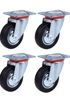 Kit 8 Rodízios Giratórios 5 Polegadas Borracha - Suporta até 100 kg Cada - Durabilidade e Qualidade